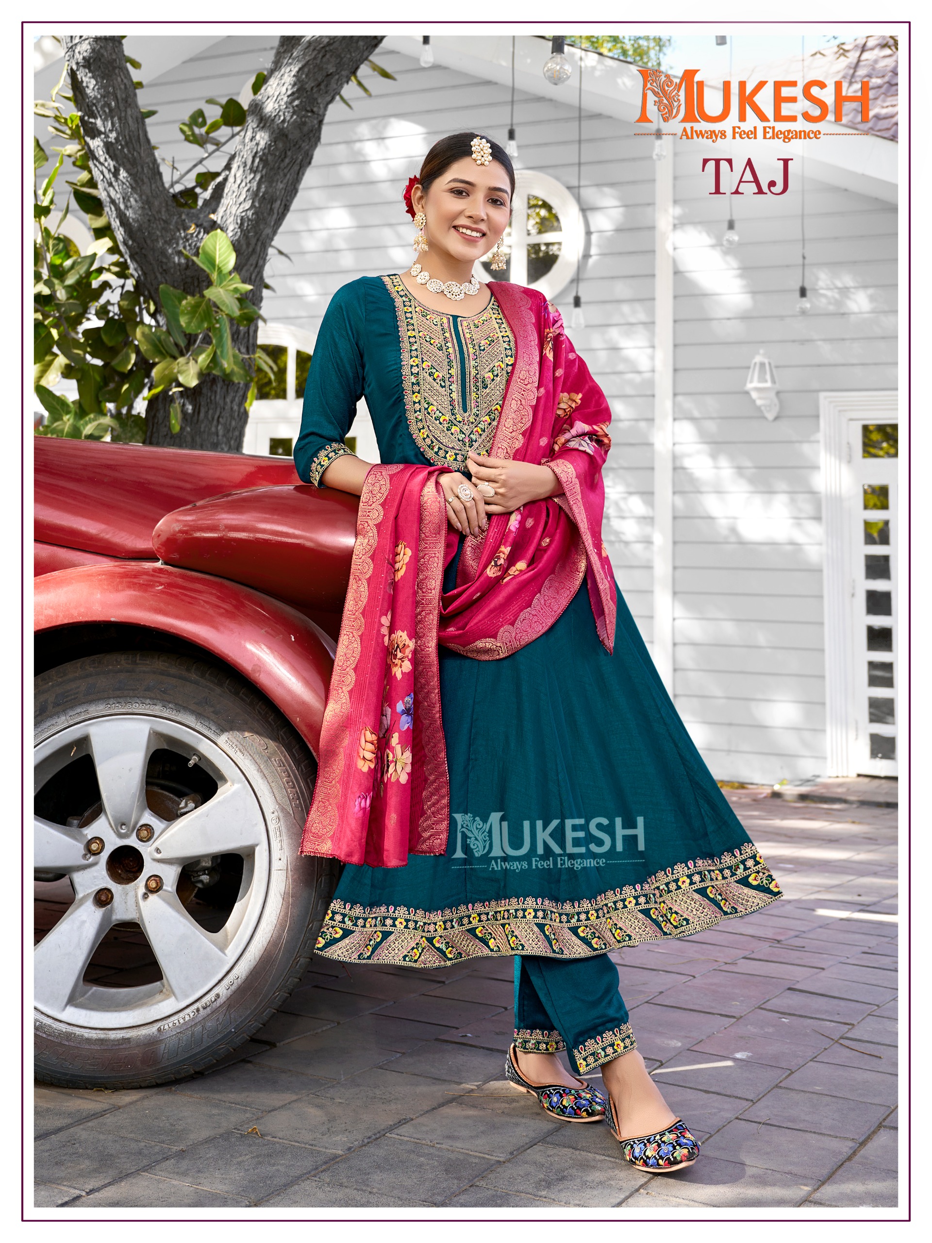 Taj Pure Viscose Vichitra Silk Wholesale Readymade Salwar Suit Collection - Image 3