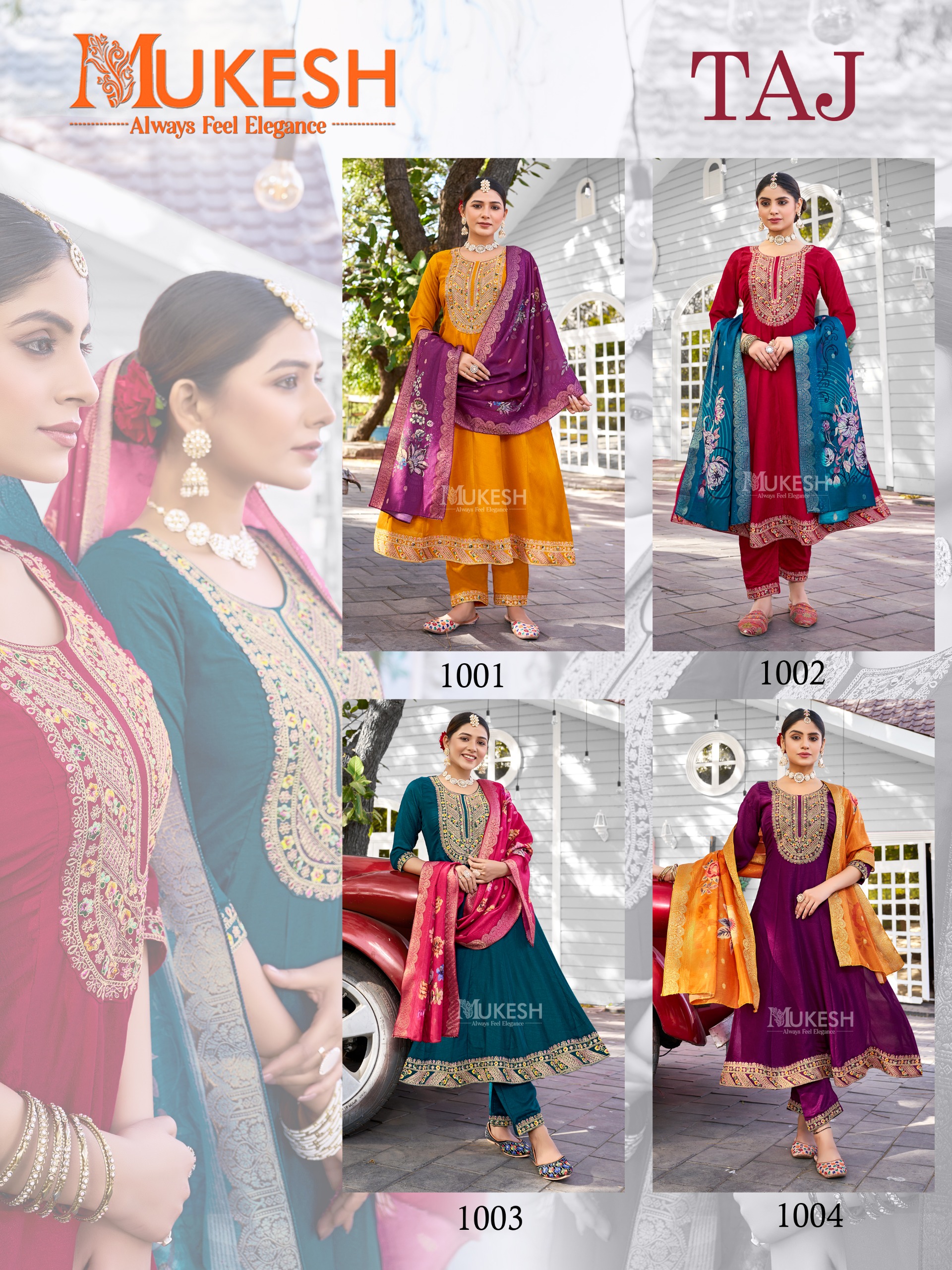 Taj Pure Viscose Vichitra Silk Wholesale Readymade Salwar Suit Collection - Image 5