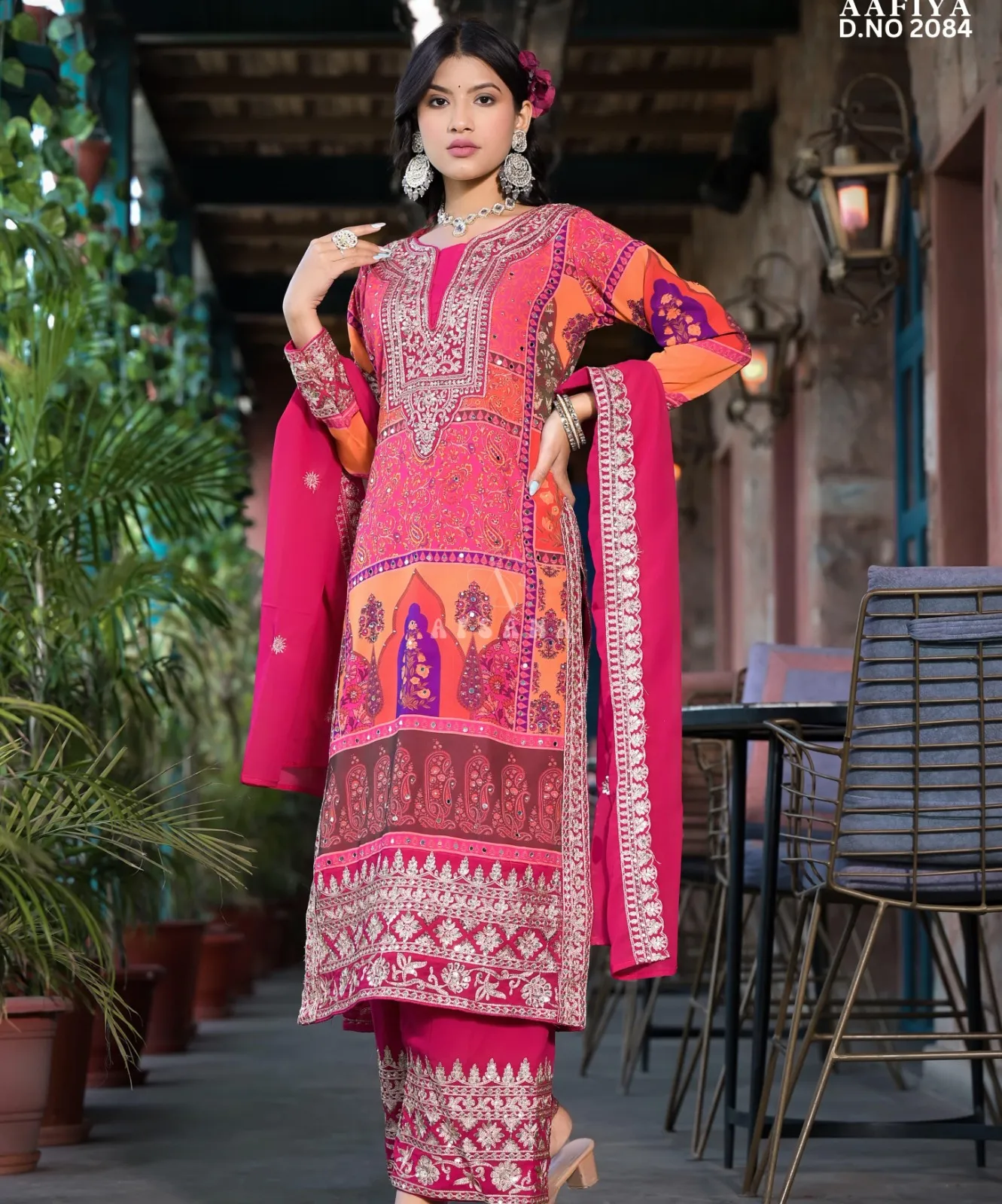 Aafiya 2 Dn 2084 Jorjet Digital Print Wholesale Readymade Salwar Suit Collection