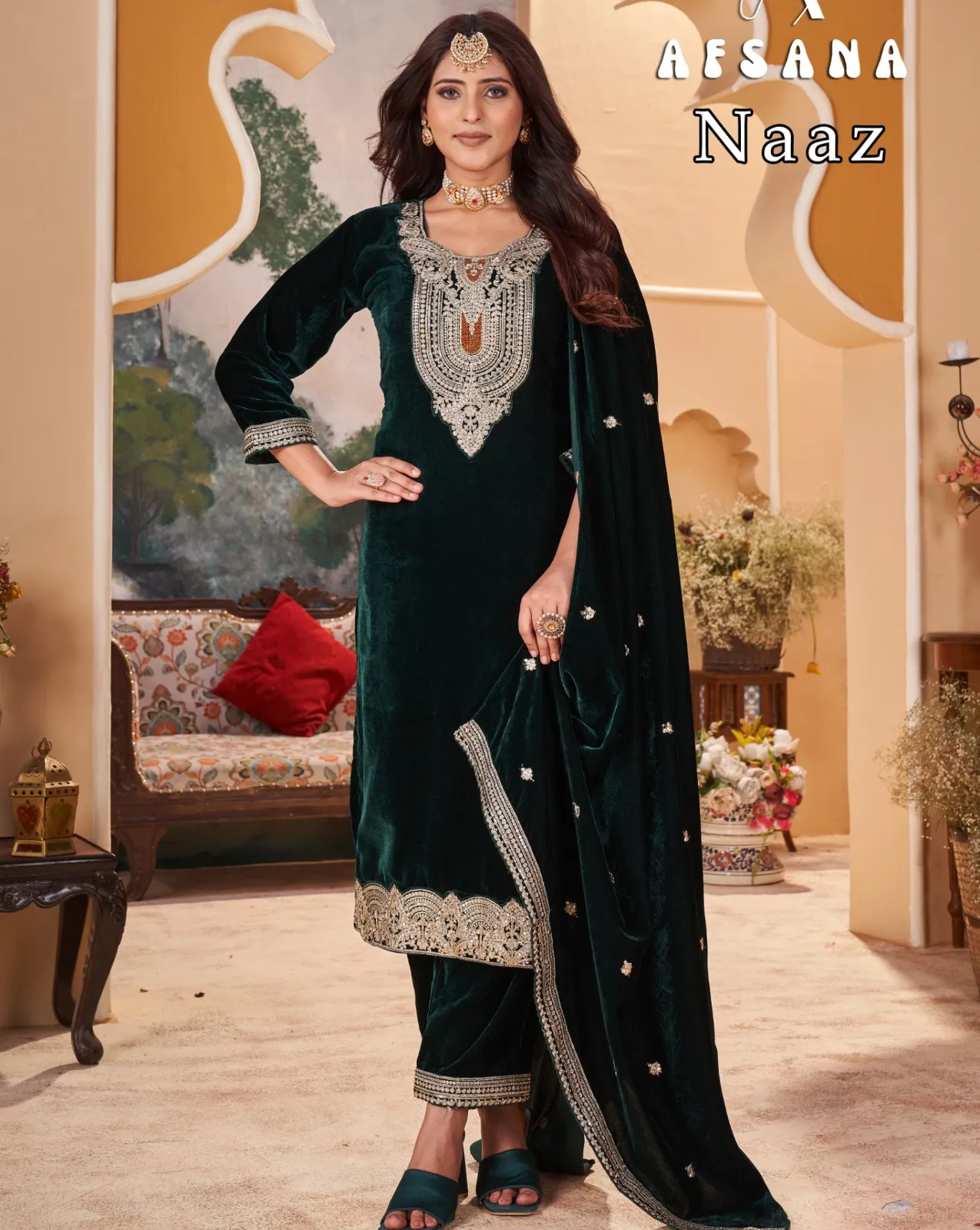 Afsana Naaz Heavy 11000 Velvet Wholesale Designer Readymade Winter Collection