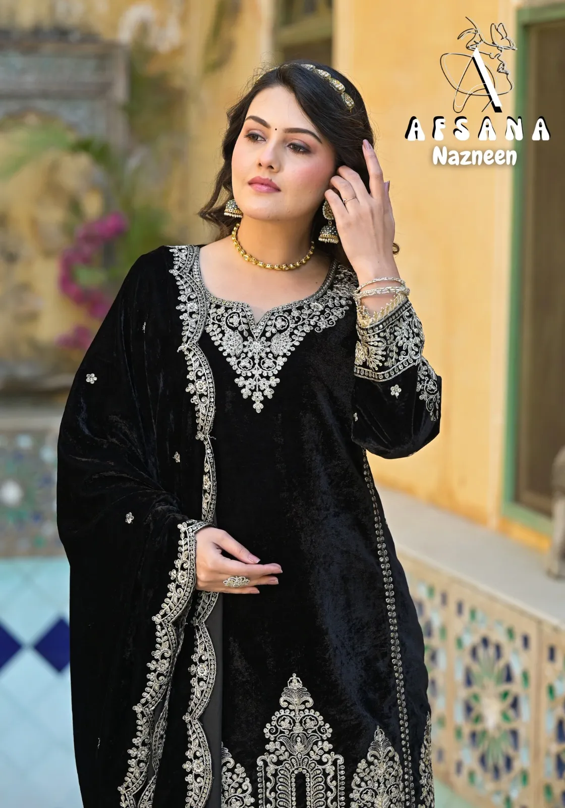 Afsana Nazneen Velvet Wholesale Pakistani Salwar Suit Collection