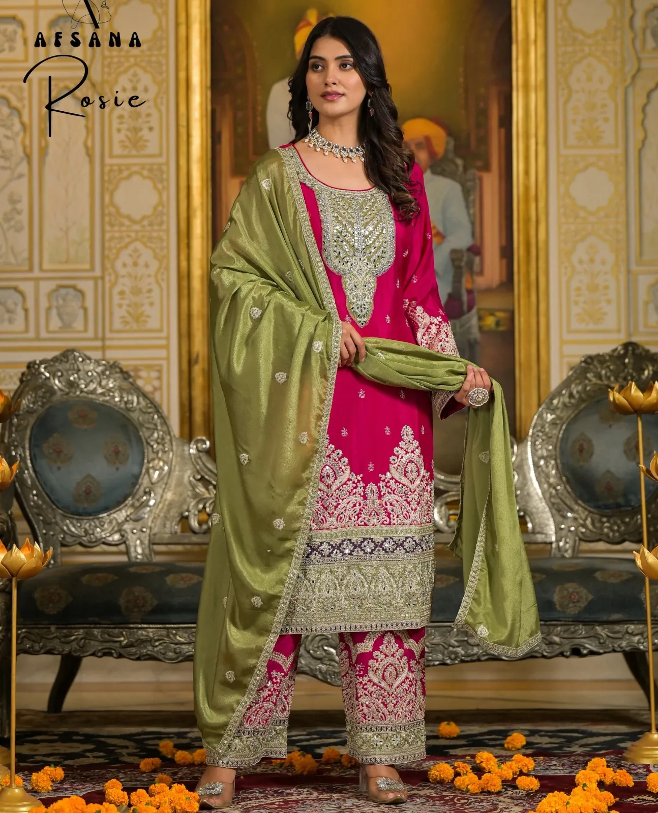 Afsana Rosie Chinon Wholesale Readymade Salwar Suit Collection