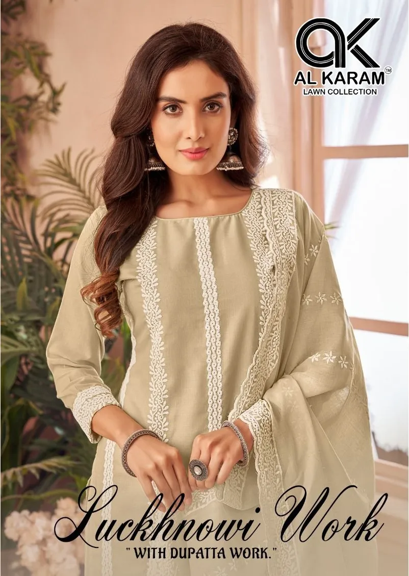 Alkaram Luckhnowi Work Vol-01 Cotton Wholesale Karachi Dress Material Collection