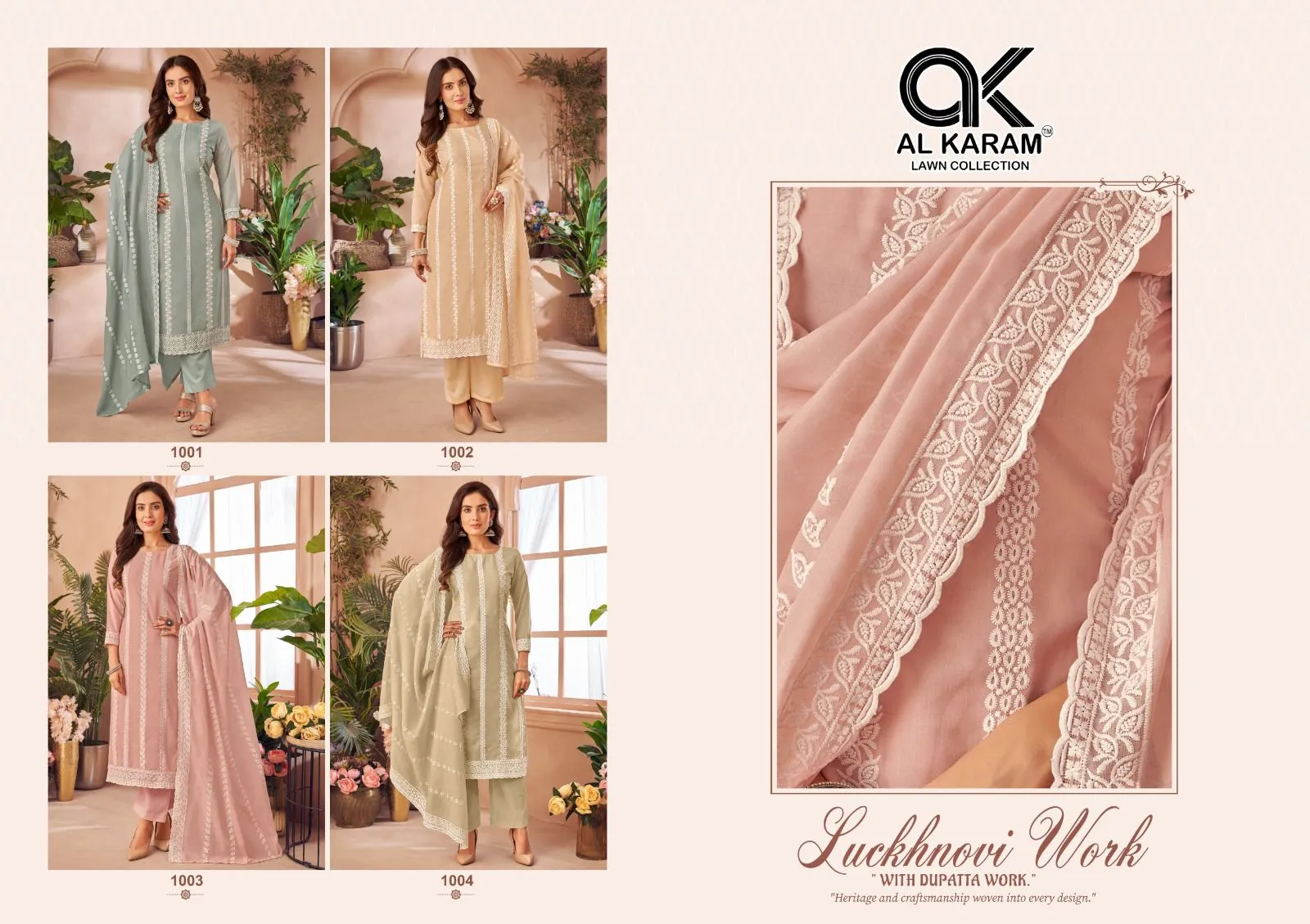 Alkaram Luckhnowi Work Vol-01 Cotton Wholesale Karachi Dress Material Collection - Image 3