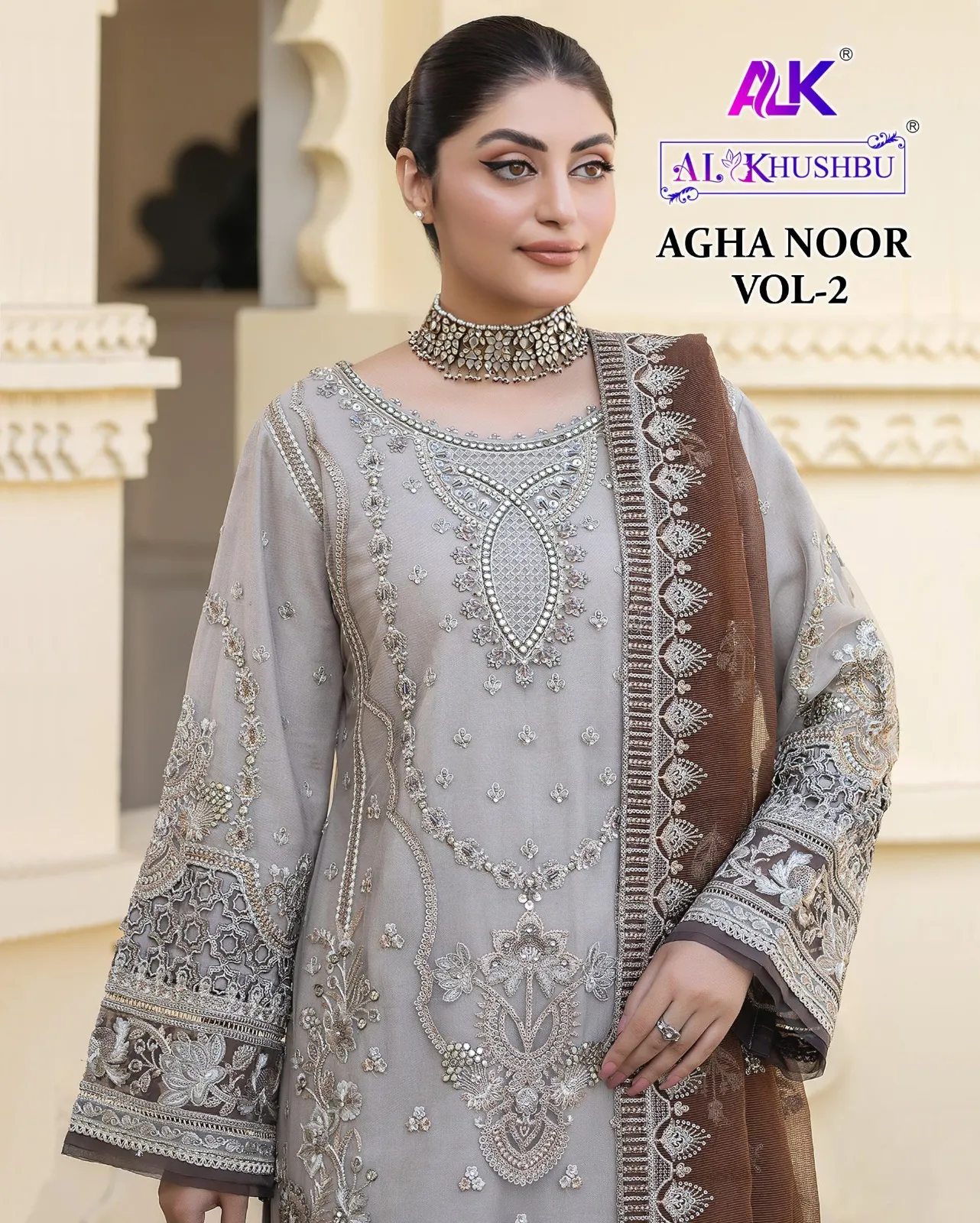 AlKhushbu Agha Noor-Vol-2 Georgette Wholesale Pakistani Salwar Suit Collection