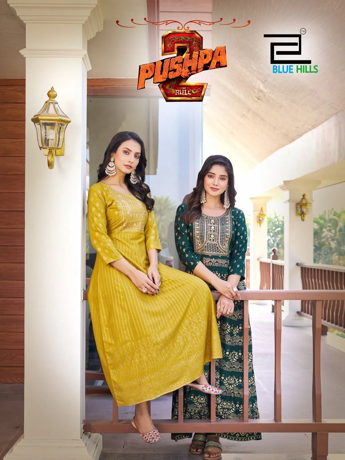 Blue Hulls Pushpa 2 Rayon 14Kg Wholesale Long Gown Collection