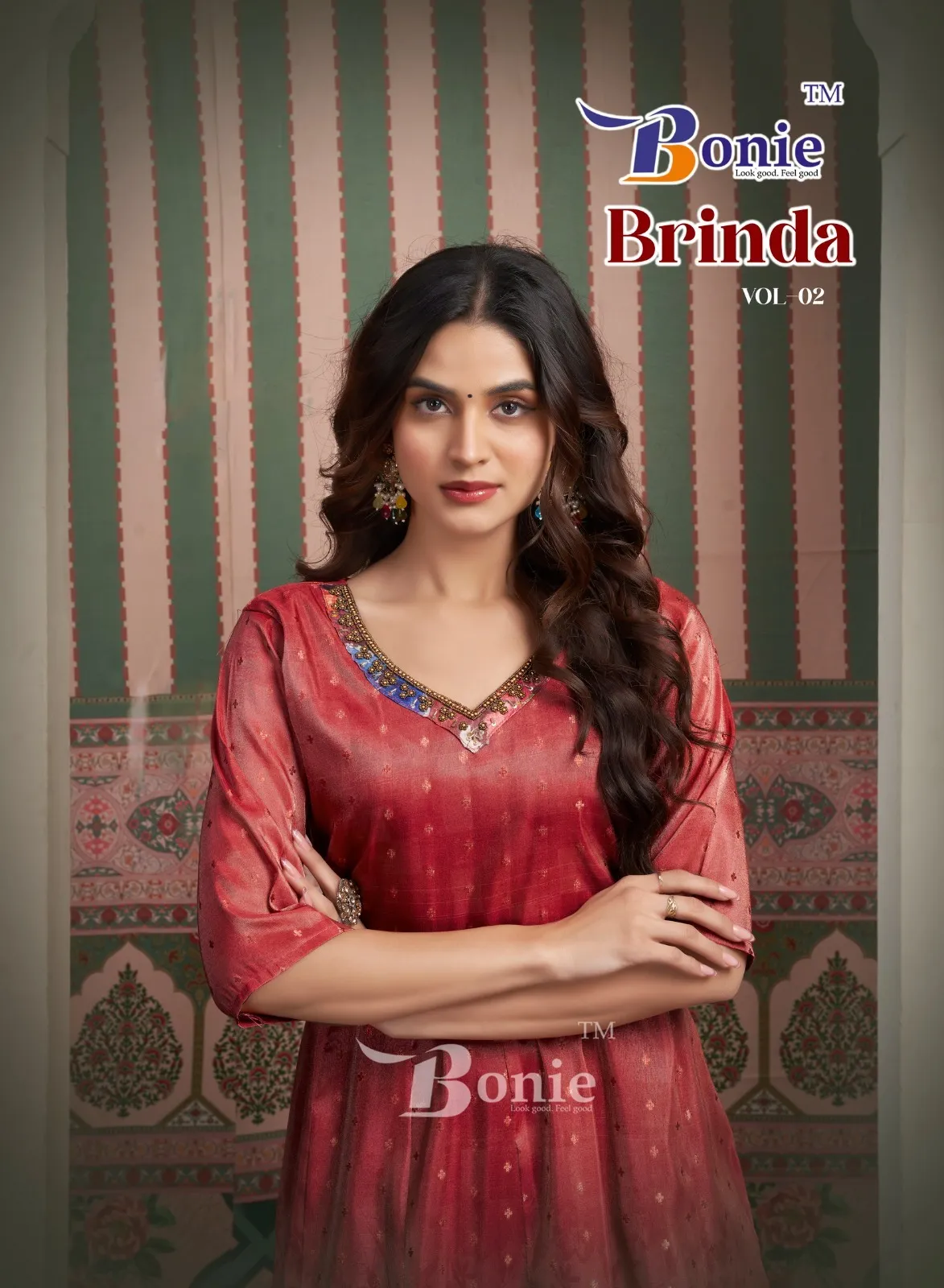 Bonie Brinda Digital Jaccard Print Wholesale Fancy Kurtis Collection