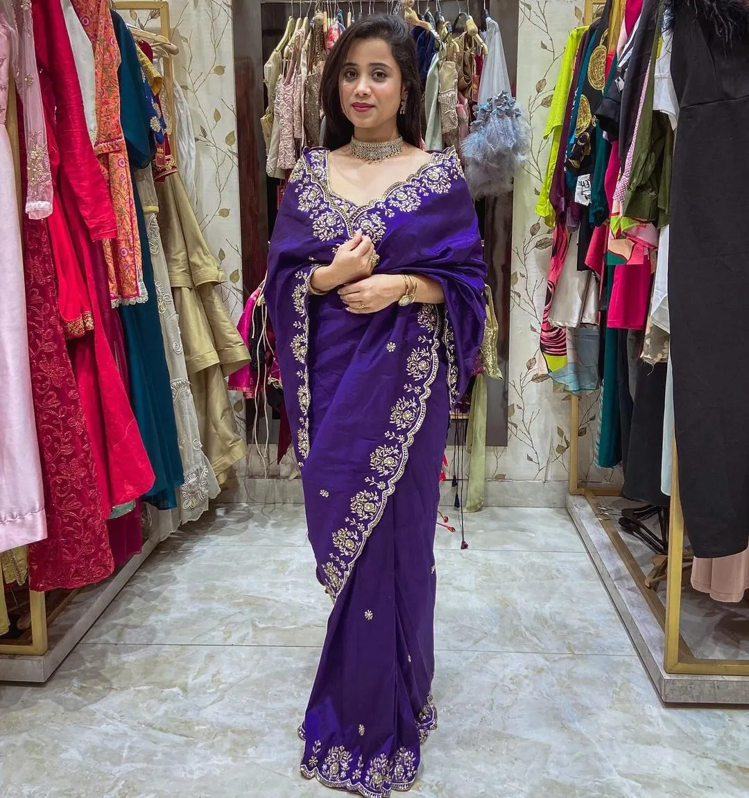 BT-398 Pure Two-Tone Vichitra Silk Wholesale Fancy Sarees Collection — Wholesale Sarees, BT wholesale from Surat — view 1