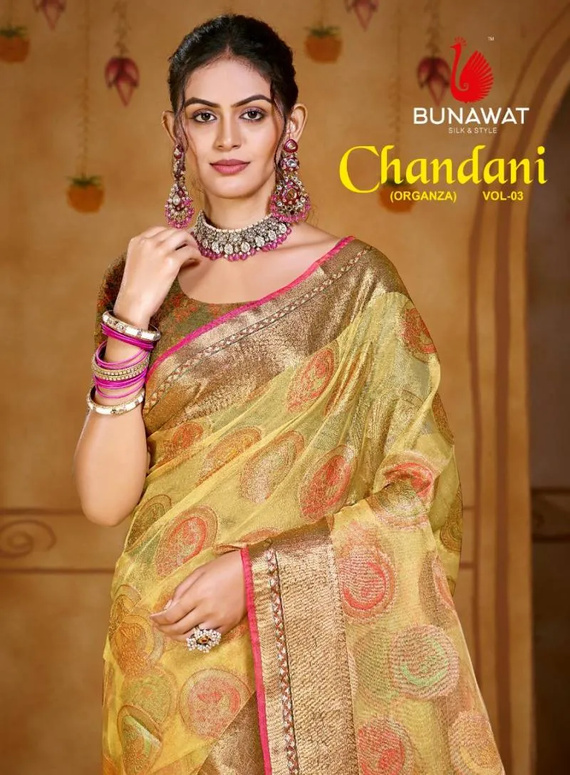 Bunawat Chandani 03 Festival Organza Wholesale Fancy Sarees Collection