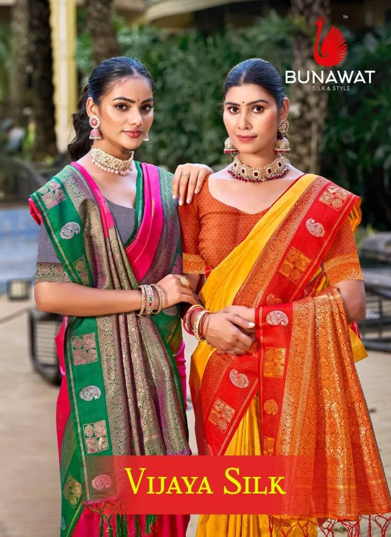 Bunawat Vijaya Silk Wholesale Festival Wear Saree Collection