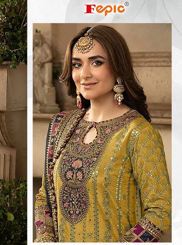 Fepic D 5433 Organza Wholesale Pakistani Salwar Suit Collection