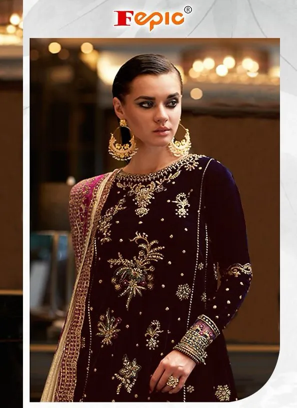Fepic V 17023 Velvet Wholesale Designer Pakistani Winter Collection