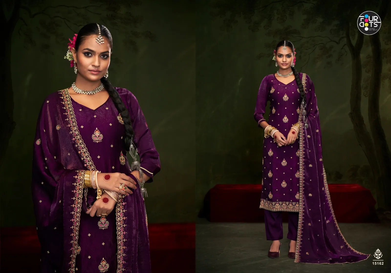 Fourdots Gajban Repeat Viscos Fandy Silk Wholesale Designer Salwar Suit Collection - Image 3