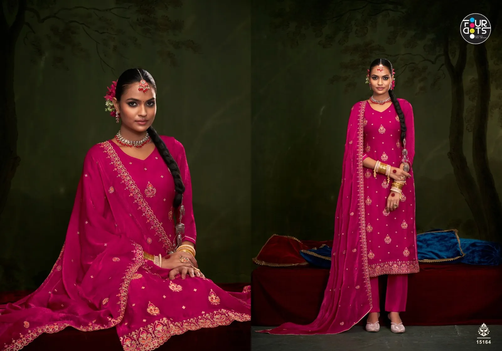 Fourdots Gajban Repeat Viscos Fandy Silk Wholesale Designer Salwar Suit Collection - Image 4