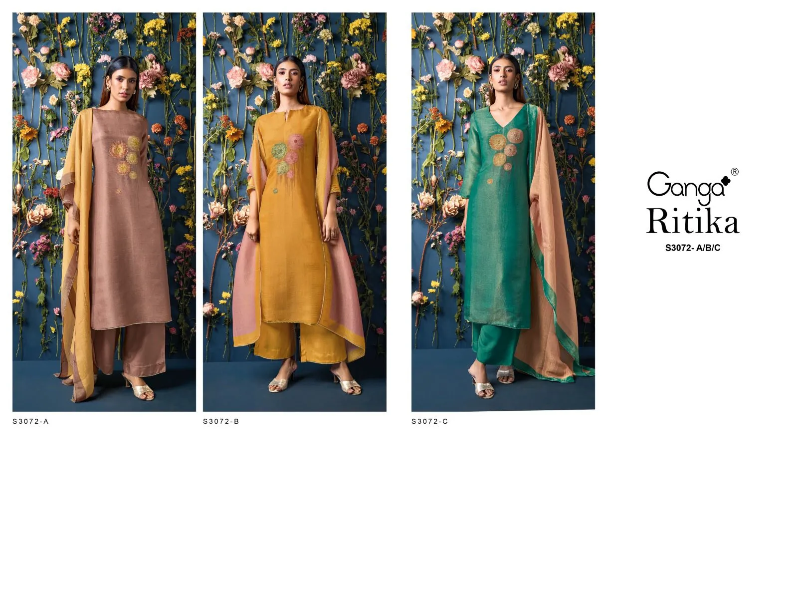 Ganga Ritika 3072 Premium Pure Bemberg Silk Wholesale Designer Salwar Suit Collection - Image 5