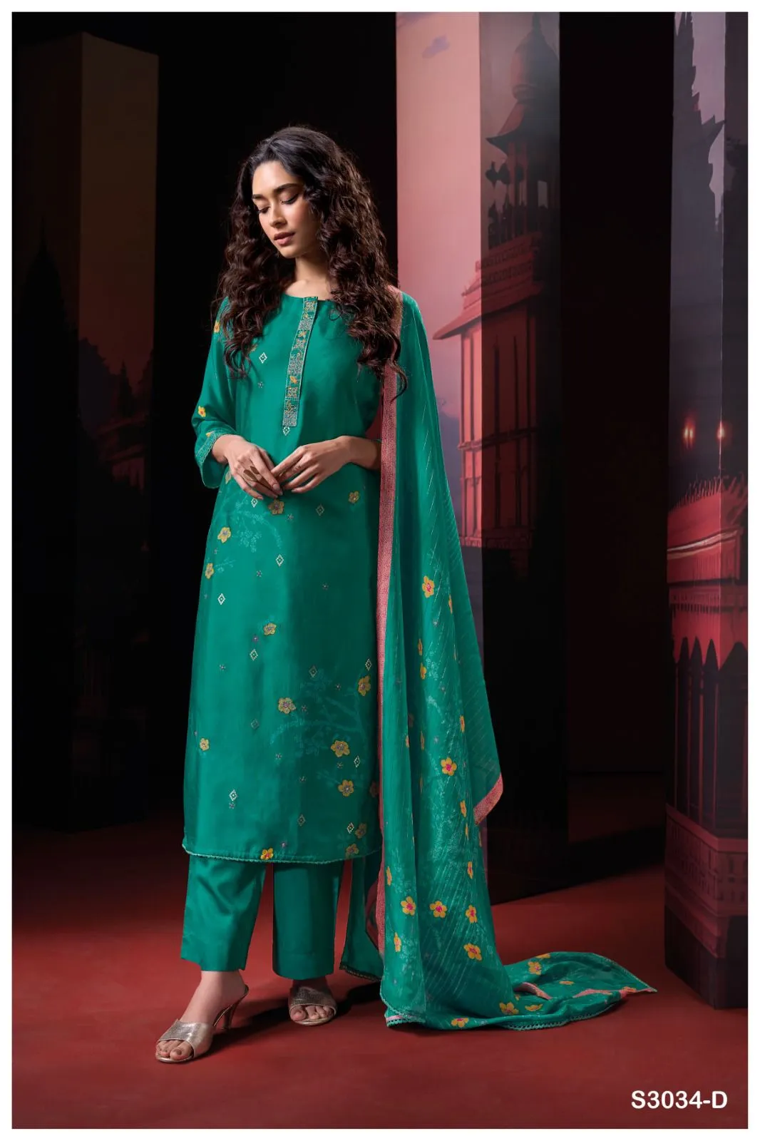 Ganga Theingi 3034 Premium Russian Silk Wholesale Designer Salwar Suit Collection - Image 3