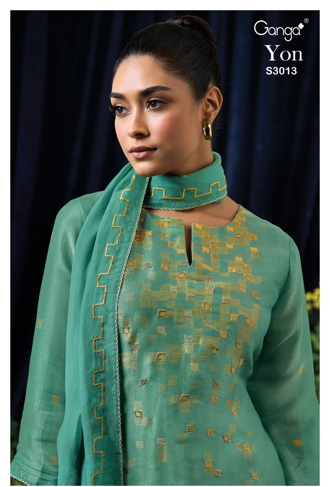 Ganga Yon 3013 Premium Pure Bemberg Wholesale Fancy Salwar Suit Collection