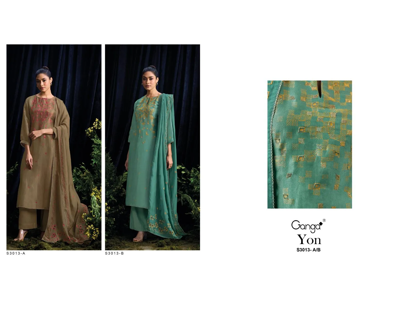 Ganga Yon 3013 Premium Pure Bemberg Wholesale Fancy Salwar Suit Collection - Image 4