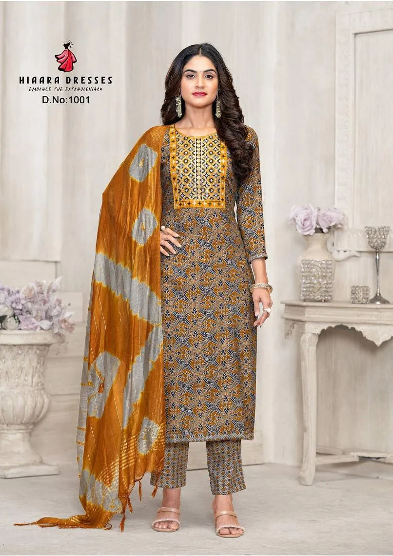 Hiaara Subhi Vol 1 Heavy Capsule Rayon Foil Print Wholesale Readymade Salwar Suit Collection - Image 2