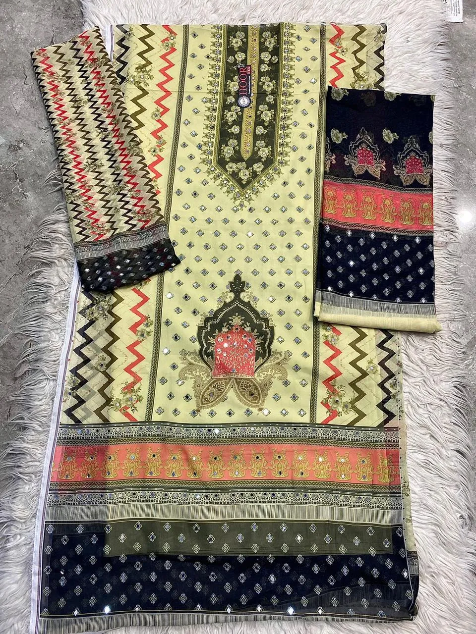 Hoor Tex OR-44,A To D Heavy Organza Wholesale Pakistani Salwar Suit Collection