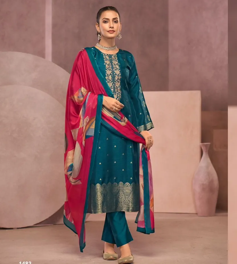 Ibiza Grache Pure Silk Jaquard Wholesale Fancy Salwar Suit Collection