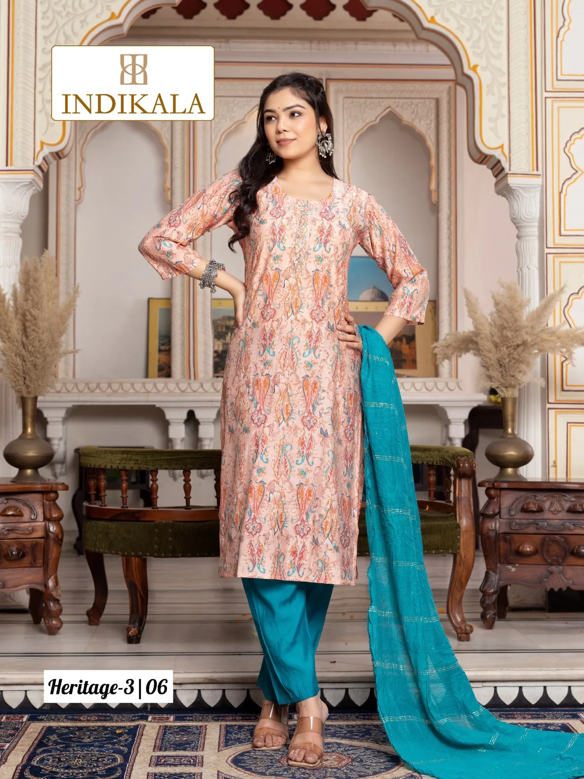 Indikala Heritage 2 Chanderi Print Wholesale Readymade Salwar Suit Collection - Image 3