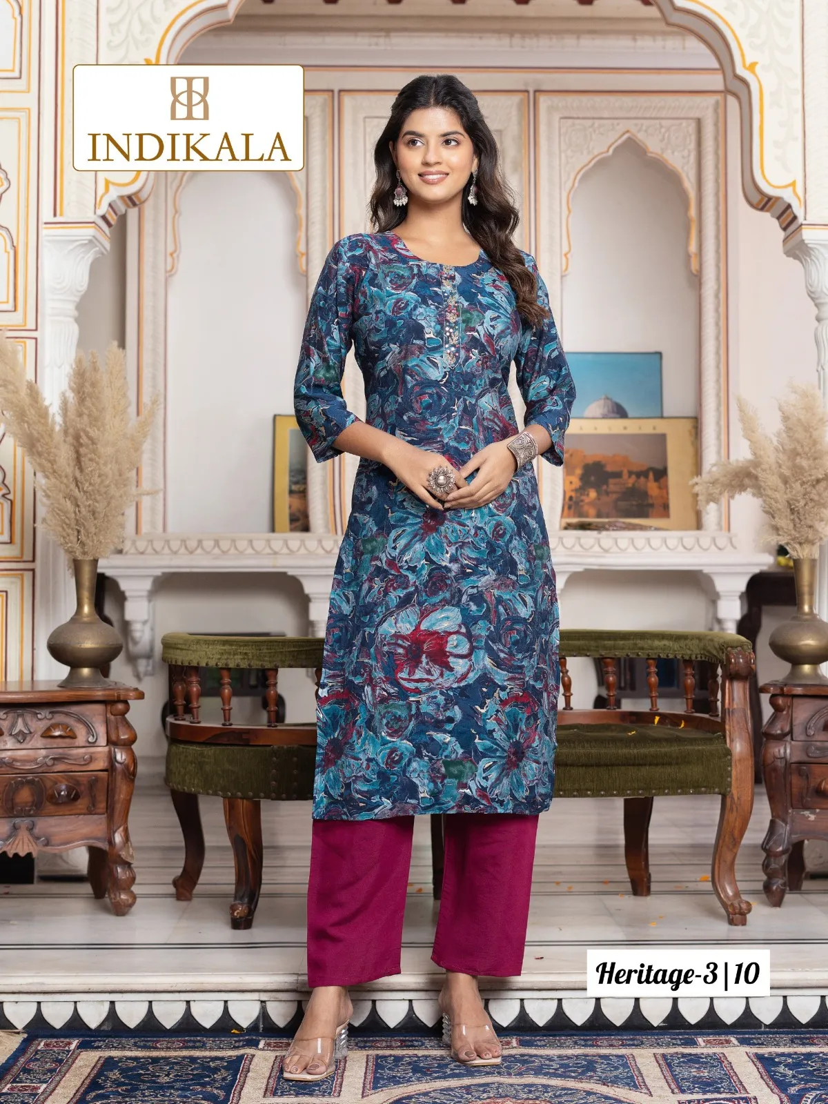 Indikala Heritage 2 Chanderi Print Wholesale Readymade Salwar Suit Collection - Image 5