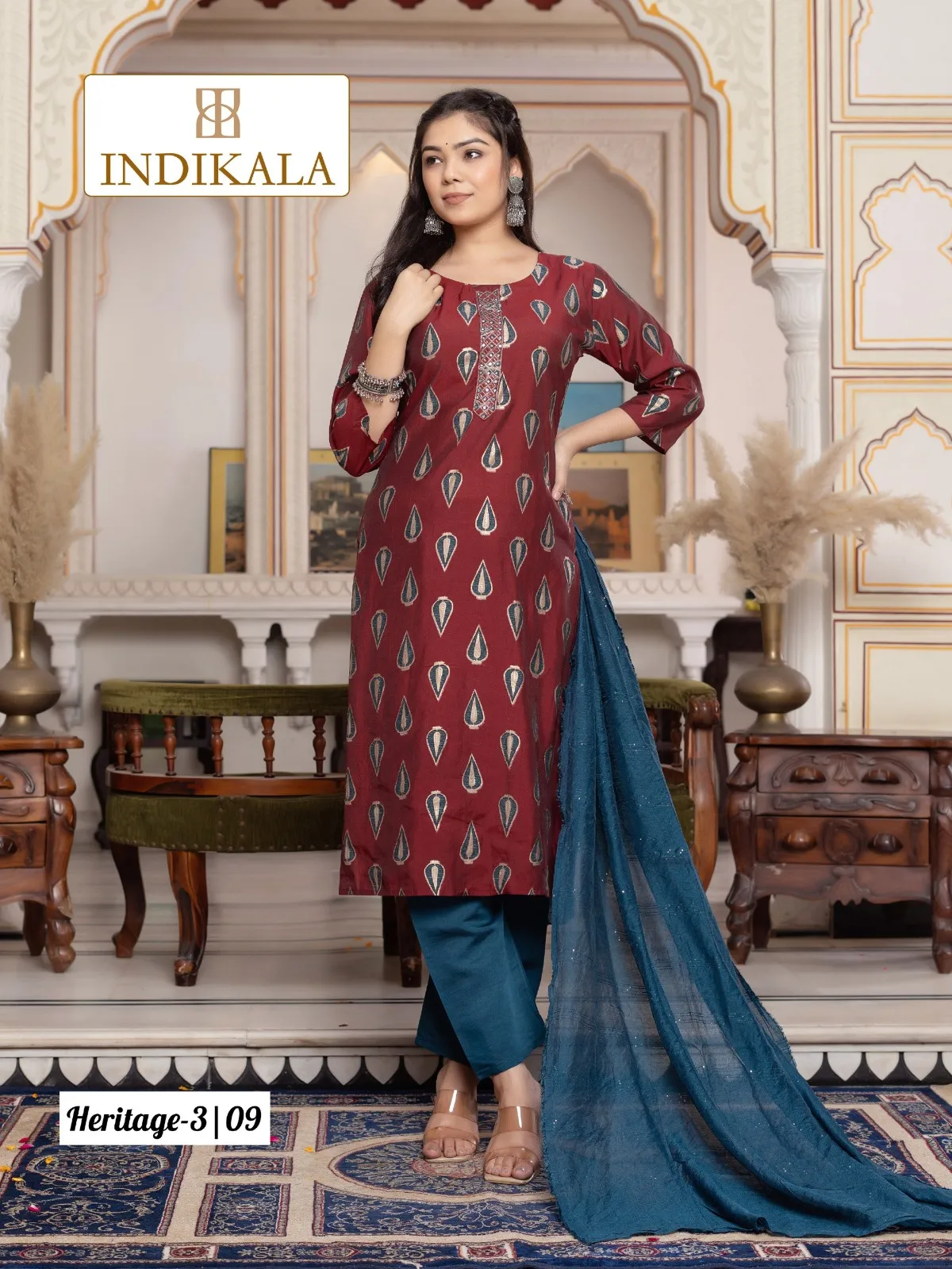 Indikala Heritage 2 Chanderi Print Wholesale Readymade Salwar Suit Collection - Image 6