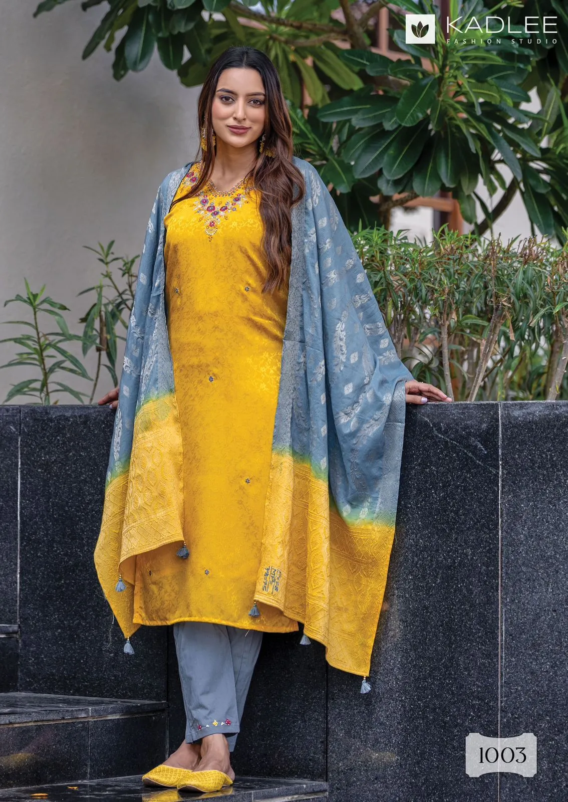 Kadlee Jasmin Chinon Jacquard Silk Wholesale Readymade Salwar Suit Collection - Image 4