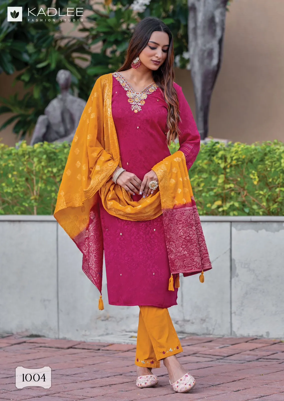 Kadlee Jasmin Chinon Jacquard Silk Wholesale Readymade Salwar Suit Collection - Image 7