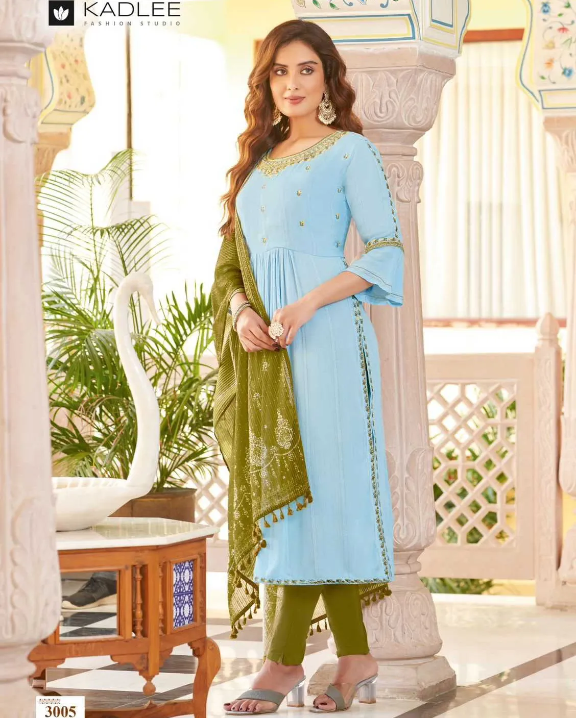 Kadlee Sangam Wrinkle Rayon Weaving Wholesale Readymade Salwar Suit Collection