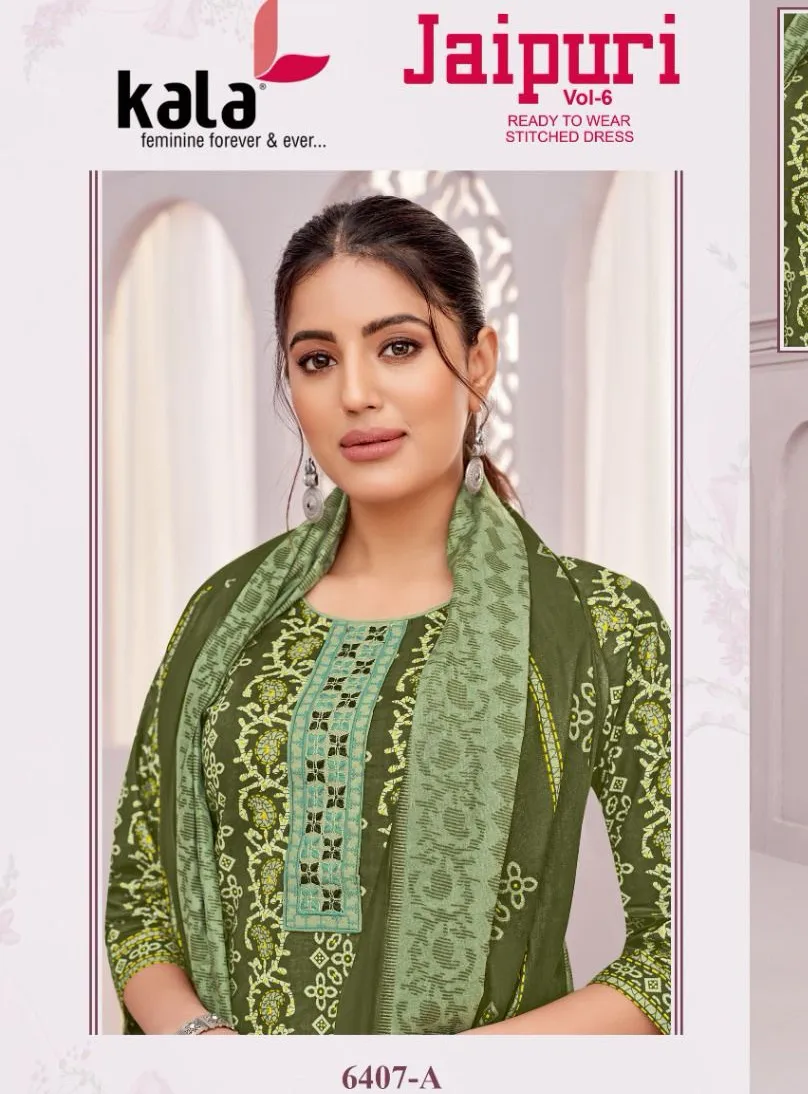 Kala Jaipuri Vol 6 Cotton Printed Wholesale Unstitched Salwar Suit Collection
