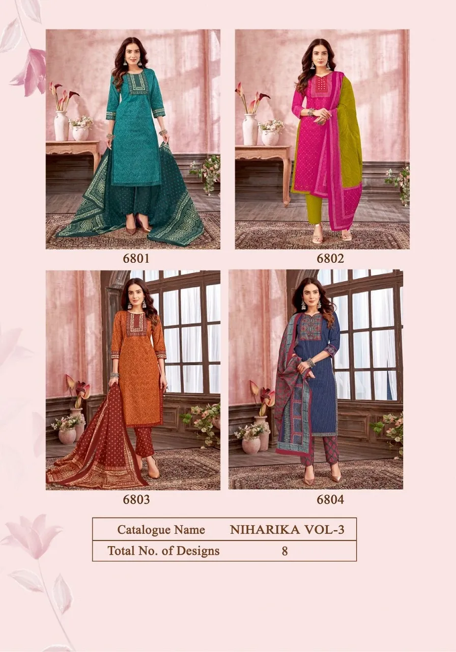 Kala Niharika Vol 3 Cotton Wholesale Readymade Salwar Suit Collection - Image 5