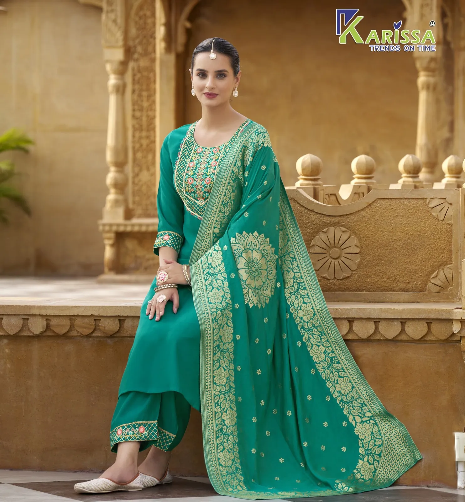 Karissa Roshani Nx Heavy Viscose Roman Silk Wholesale Readymade Salwar Suit Collection