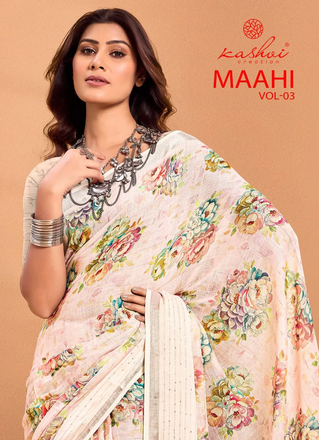 Kashvi Creation Maahi Vol 3 Linen Weaving Wholesale Fancy Sarees Collection