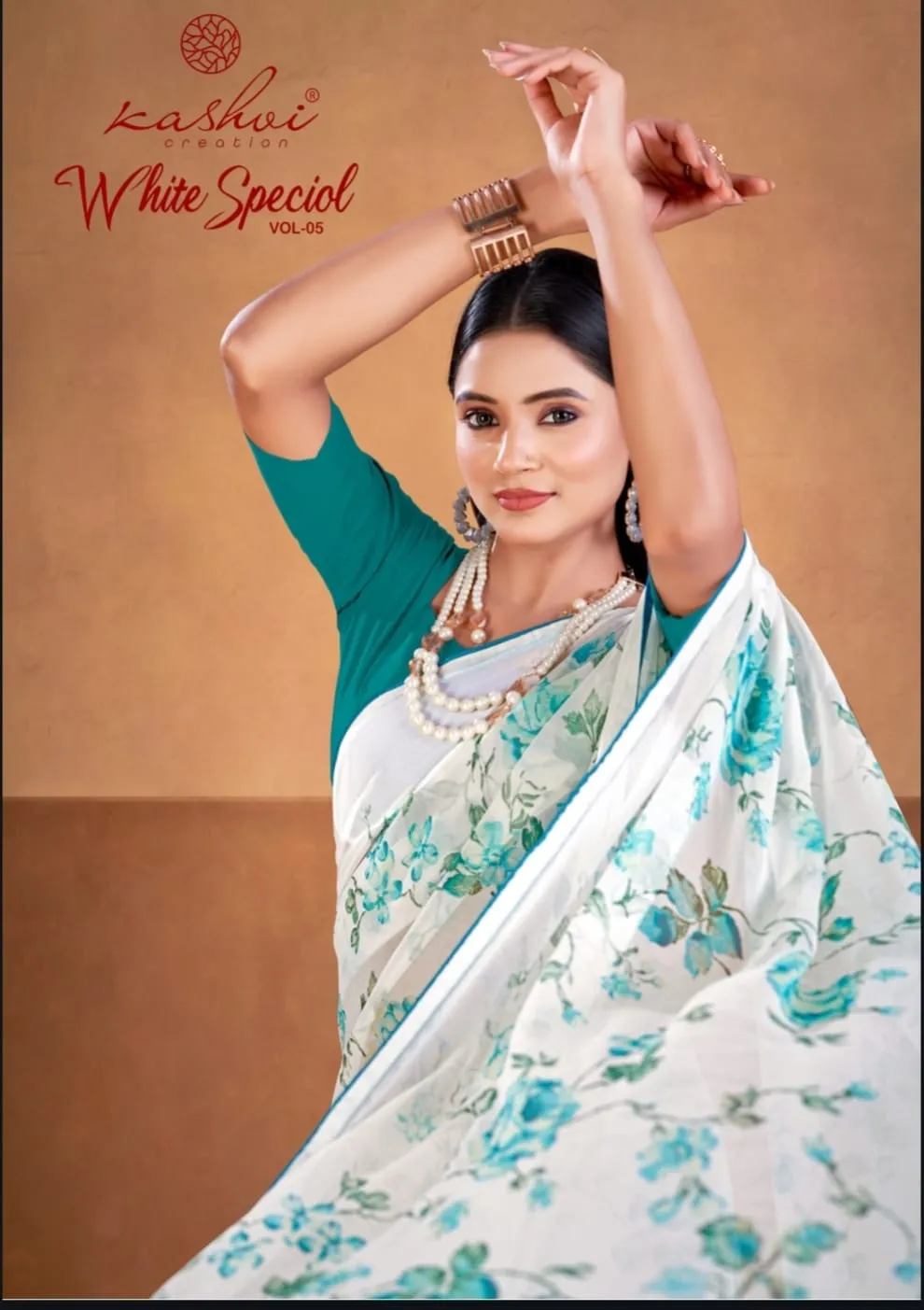 Kashvi Creation White Special Vol 5 Georgette Wholesale Fancy Sarees Collection
