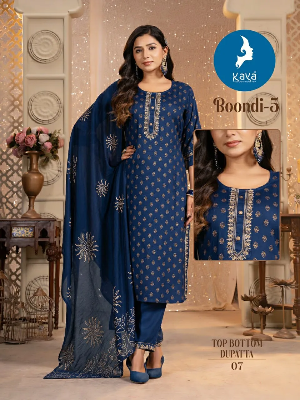 Kaya Boondi Vol 5 Rayon Kurti Bottom With Dupatta Catalog