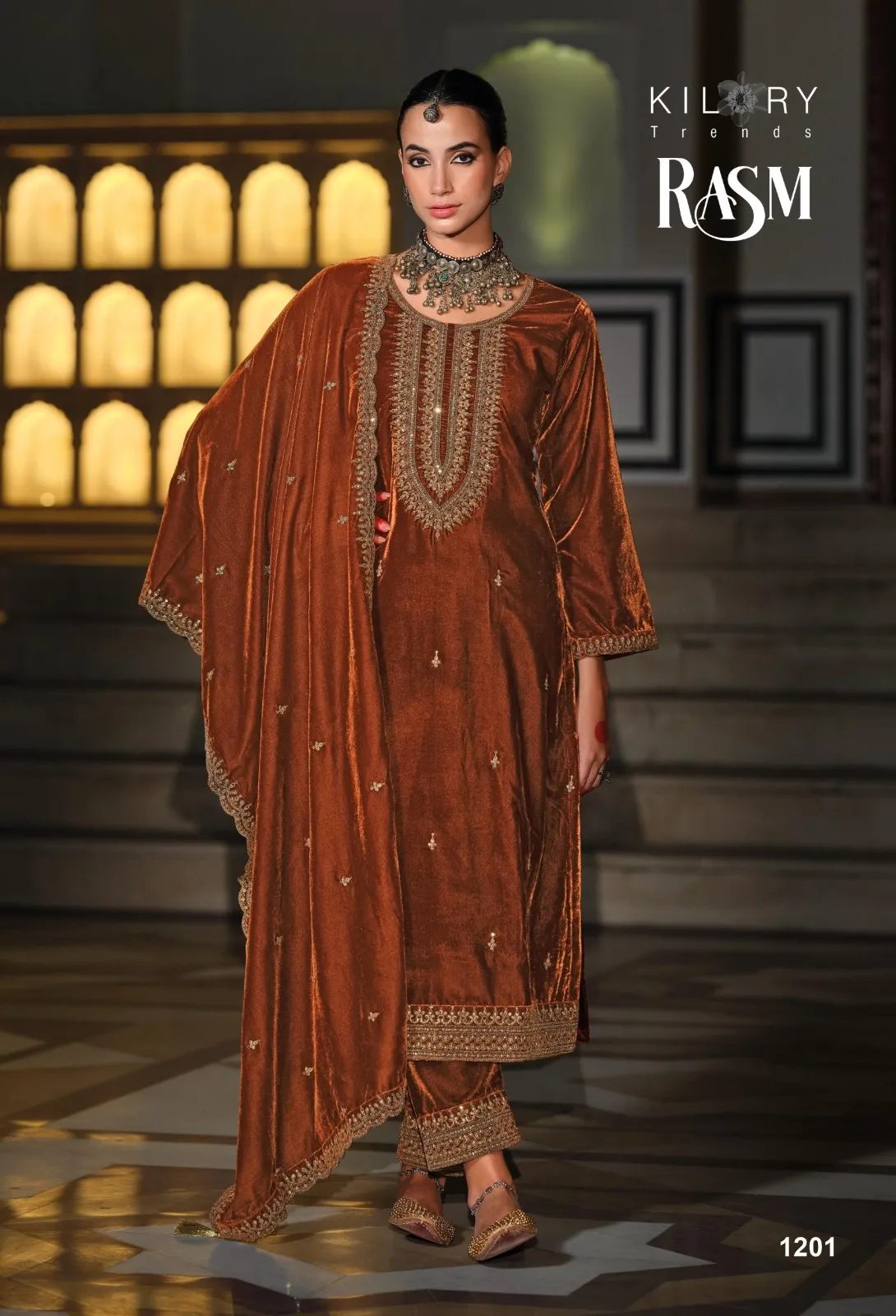 Kilory Trends Rasm Pure Premium Velvet Wholesale Designer Salwar Suit Collection - Image 4