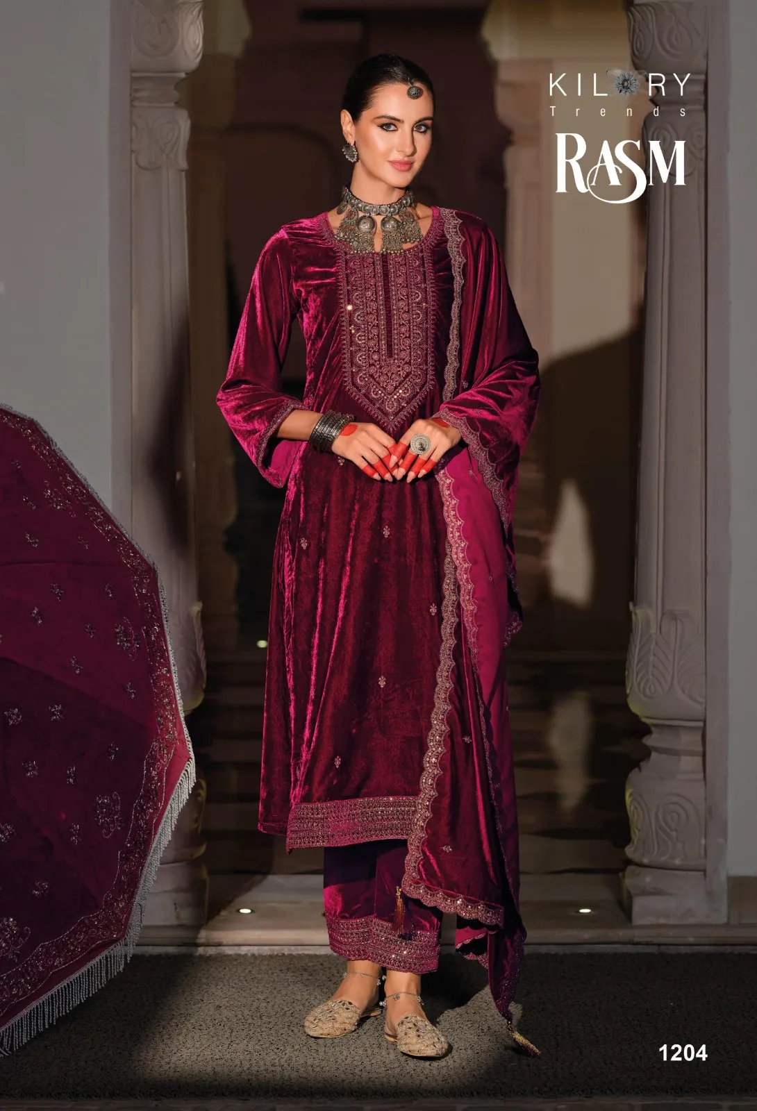 Kilory Trends Rasm Pure Premium Velvet Wholesale Designer Salwar Suit Collection - Image 5