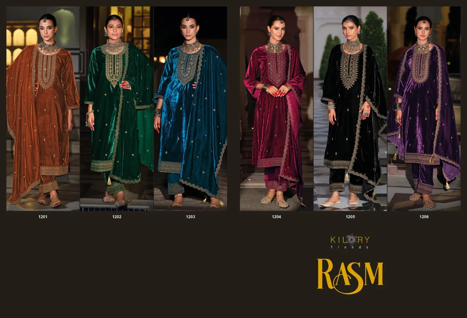 Kilory Trends Rasm Pure Premium Velvet Wholesale Designer Salwar Suit Collection - Image 6