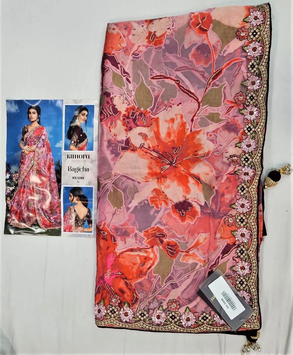 Kimora Bagicha Pure Brasso Wholesale Designer Sarees Collection — Wholesale Sarees, Kimora wholesale from Surat — view 5
