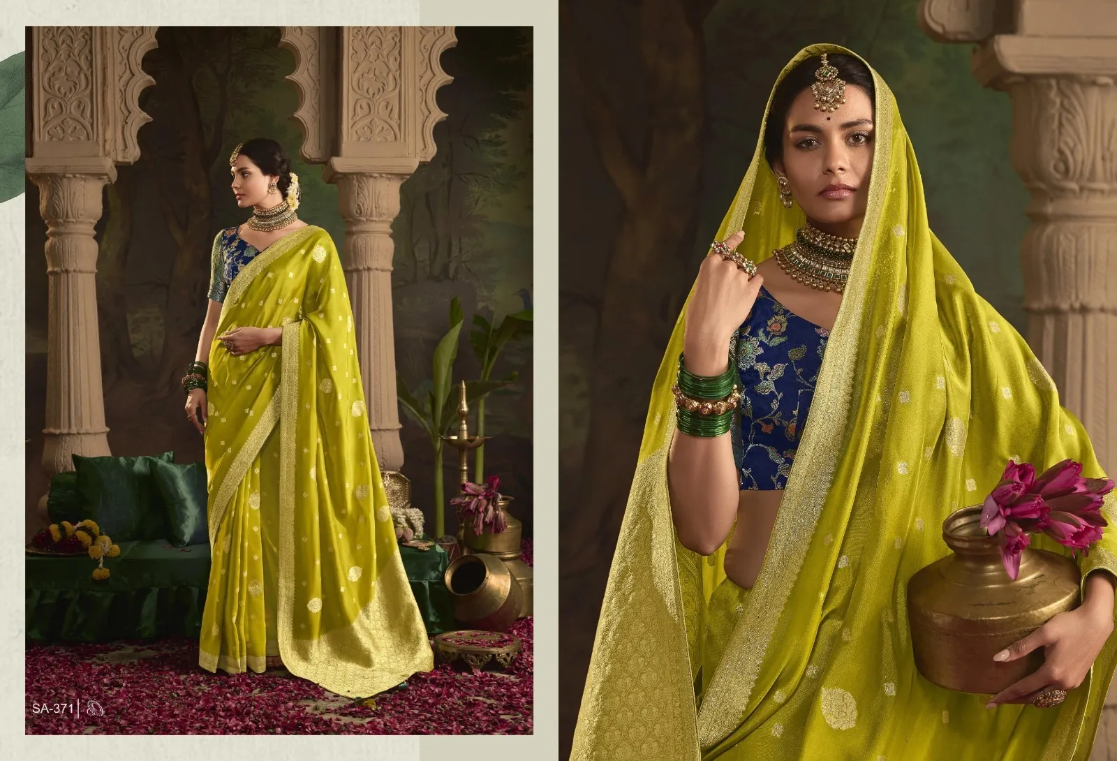 Kimora Raas Pure Crepe Dola Silk Wholesale Designer Sarees Collection — Wholesale Sarees, Kimora wholesale from Surat — view 2