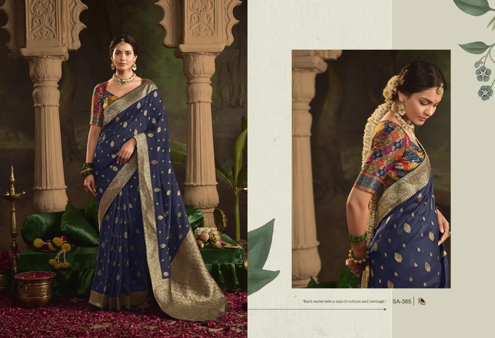 Kimora Raas Pure Crepe Dola Silk Wholesale Designer Sarees Collection — Wholesale Sarees, Kimora wholesale from Surat — view 3