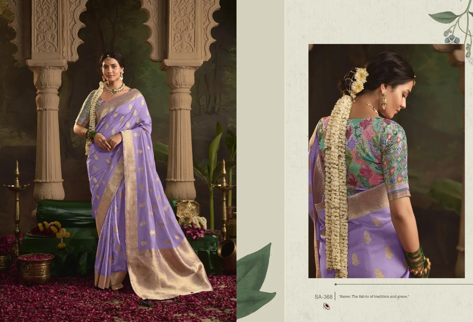 Kimora Raas Pure Crepe Dola Silk Wholesale Designer Sarees Collection — Wholesale Sarees, Kimora wholesale from Surat — view 4