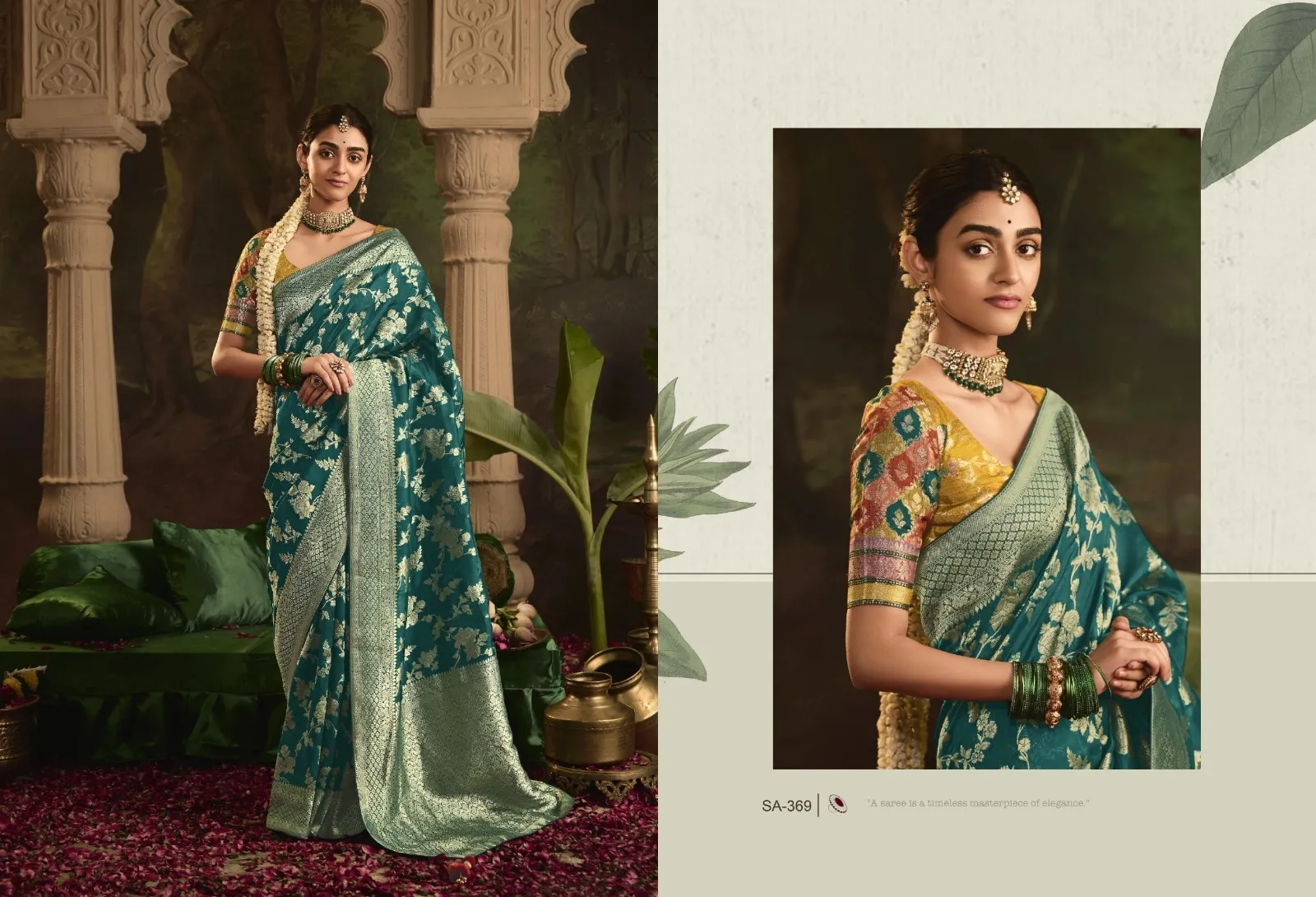 Kimora Raas Pure Crepe Dola Silk Wholesale Designer Sarees Collection — Wholesale Sarees, Kimora wholesale from Surat — view 5