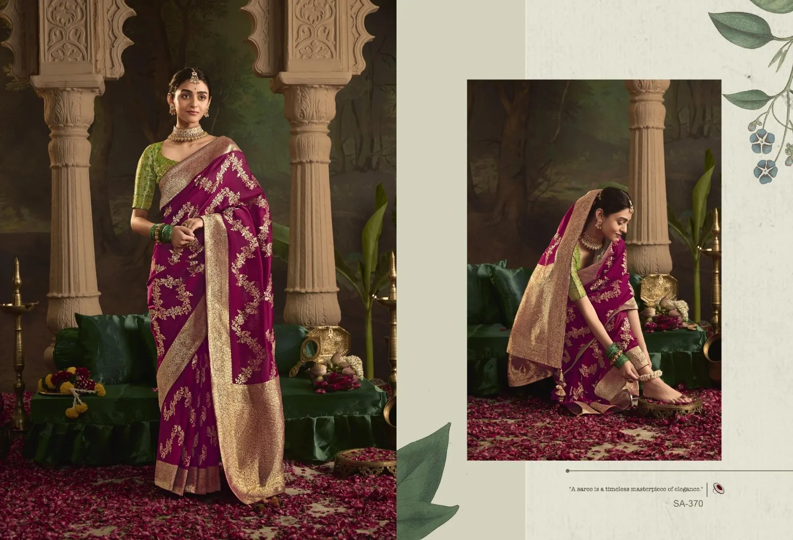 Kimora Raas Pure Crepe Dola Silk Wholesale Designer Sarees Collection — Wholesale Sarees, Kimora wholesale from Surat — view 6