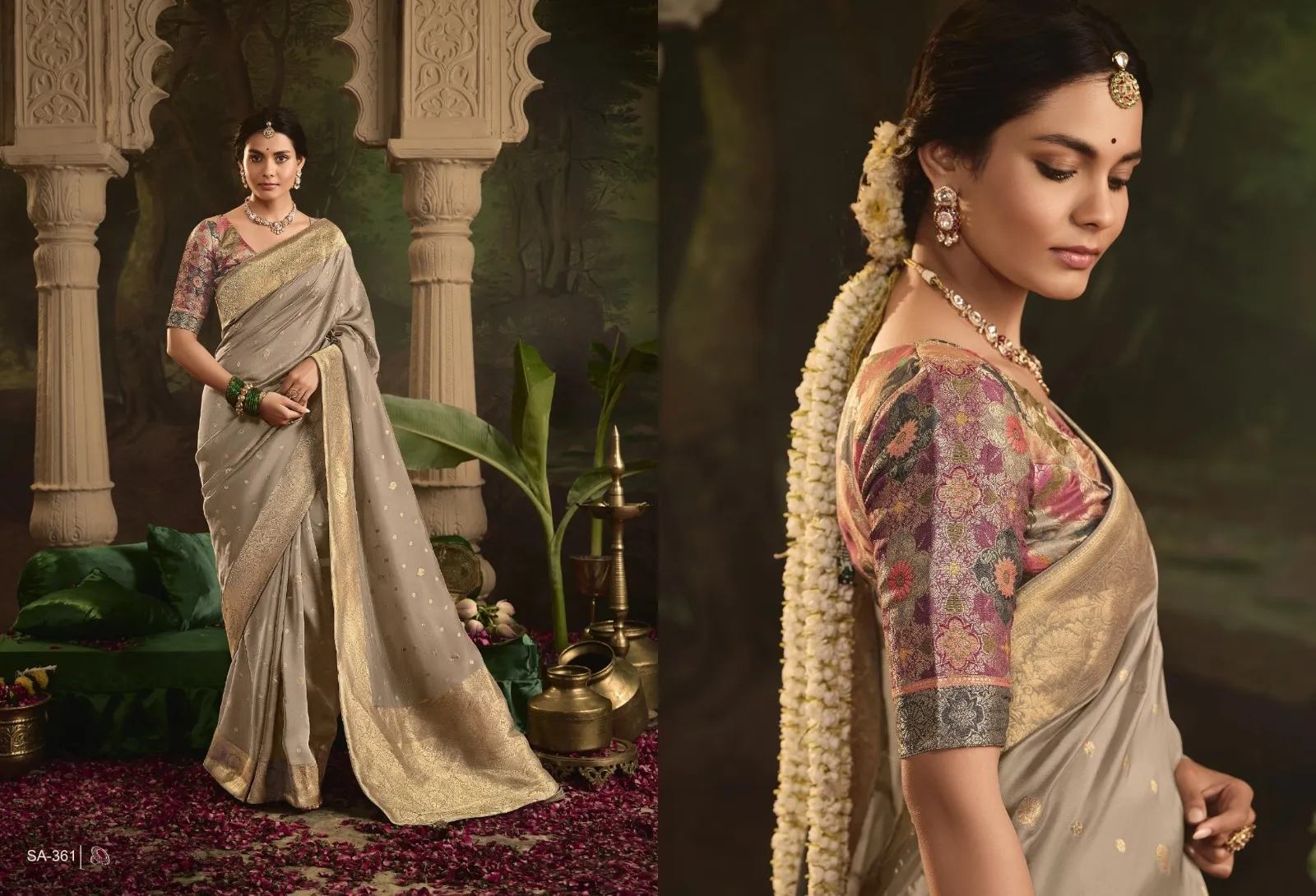 Kimora Raas Pure Crepe Dola Silk Wholesale Designer Sarees Collection — Wholesale Sarees, Kimora wholesale from Surat — view 7