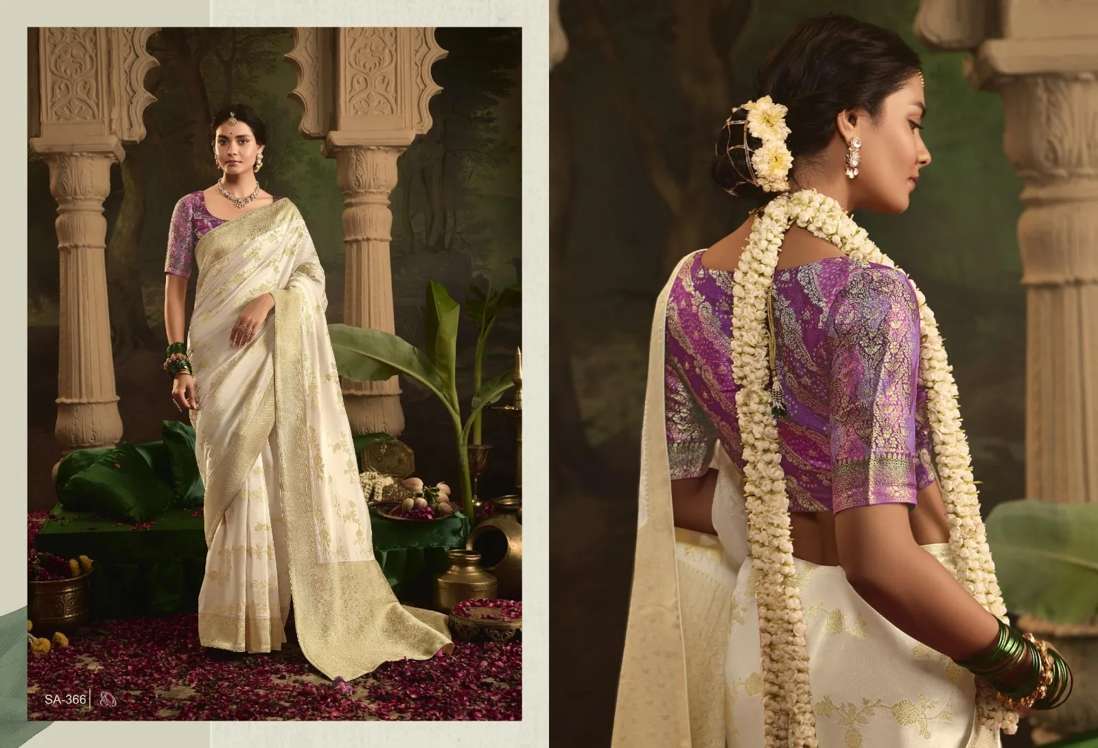 Kimora Raas Pure Crepe Dola Silk Wholesale Designer Sarees Collection — Wholesale Sarees, Kimora wholesale from Surat — view 8