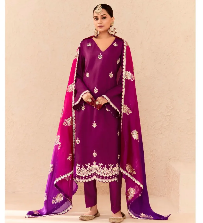 Kimora Sajda Bamber Silk Embroidered Wholesale Designer Salwar Suit Collection — Wholesale Designer Salwar Suits, Kimora wholesale from Surat — view 1