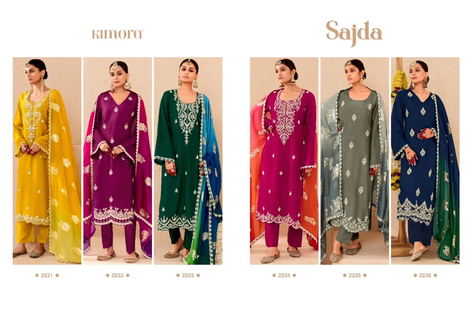 Kimora Sajda Bamber Silk Embroidered Wholesale Designer Salwar Suit Collection — Wholesale Designer Salwar Suits, Kimora wholesale from Surat - Gallery Image 3